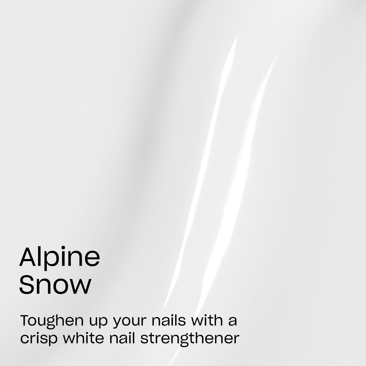 OPI Alpine Snow label close-up listing vitamins and Tri-Flex technology benefit