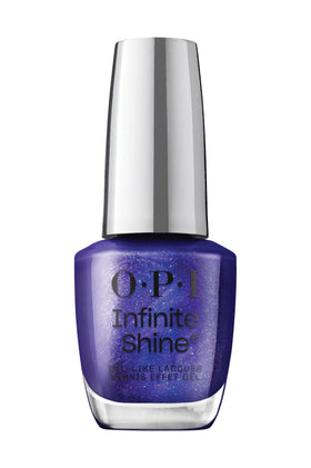 OPI AM 2 PM front bottle shot showing sheer blue-purple shimmer and glossy finish