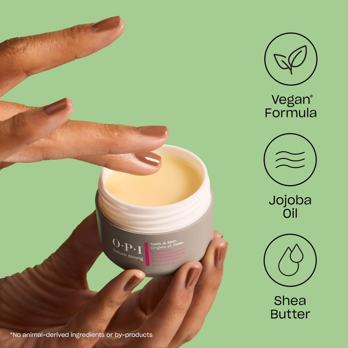 OPI balm applied to cuticle demonstrating softening benefit overnight
