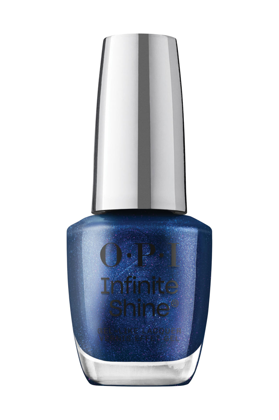 OPI bottle front view showing deep navy sheen and brand clarity