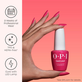OPI swatch on nail tips showing opaque pigmentation benefit