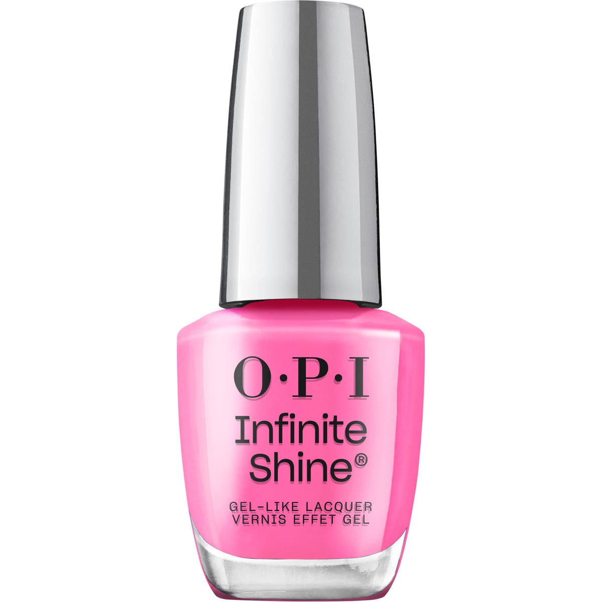 OPI bottle front view showing neon peach-pink color and glossy finish
