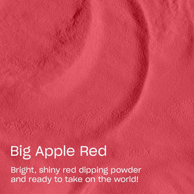 OPI Big Apple Red nail swatch set displaying opaque bright red and durable shine