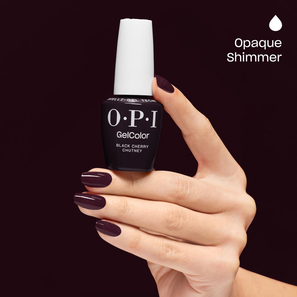 OPI gel curing under LED lamp showing quick 30-second cure benefit