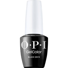 OPI Black Onyx bottle front view showing glossy black finish advantage