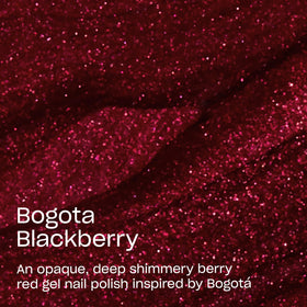 OPI Bogotá Blackberry brush stroke swatch demonstrating smooth, opaque coverage benefit