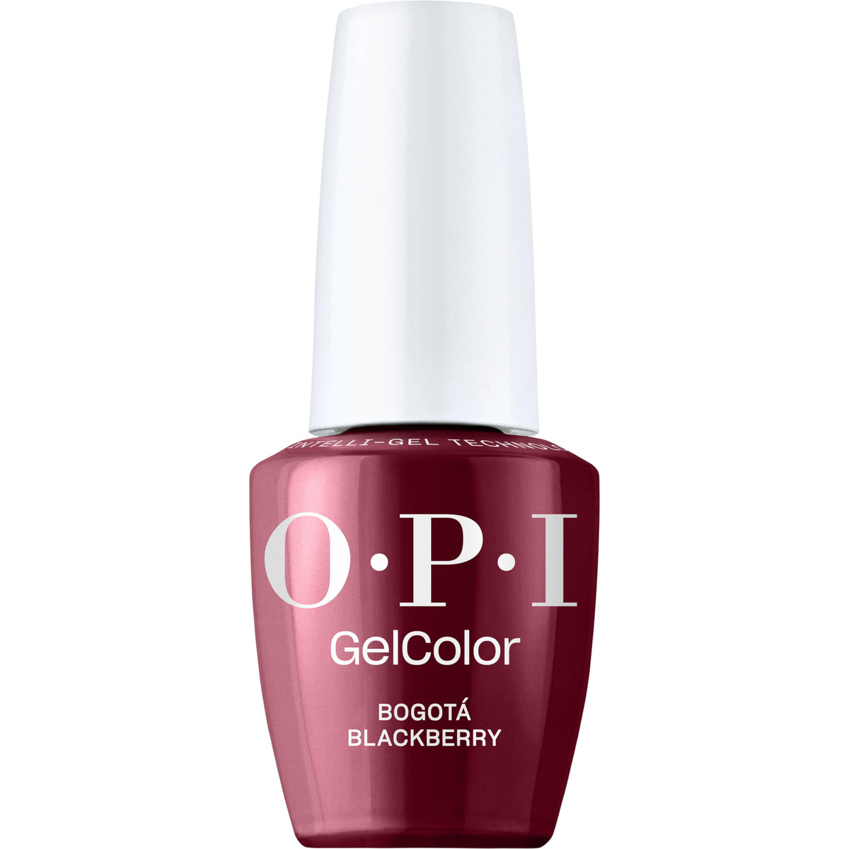 OPI Bogotá Blackberry front bottle showing deep raspberry color and professional branding
