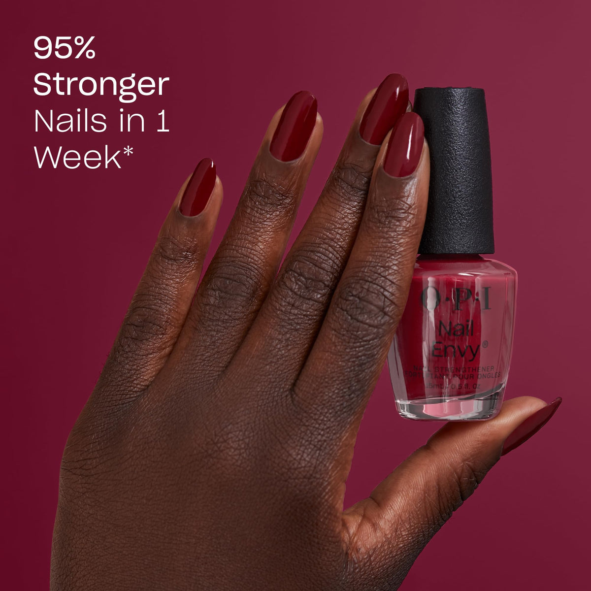 OPI close-up label highlighting Nail Envy branding and ingredient benefits