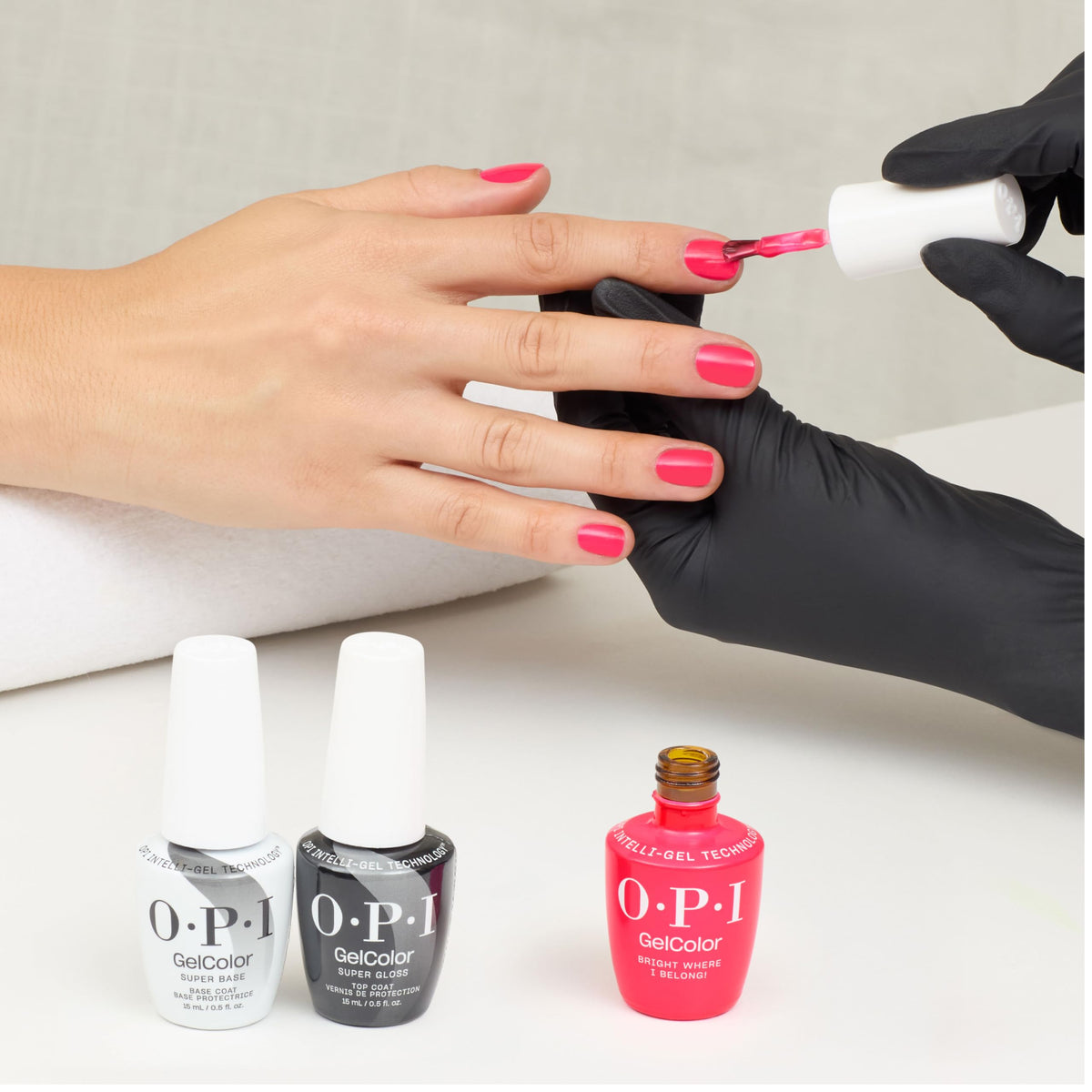 OPI bottle beside ruler showing 0.5 fl oz scale and travel-friendly size