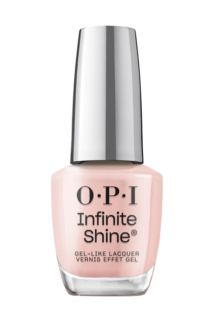 OPI bottle front packaging showing Bubble Bath shade and glossy finish benefit