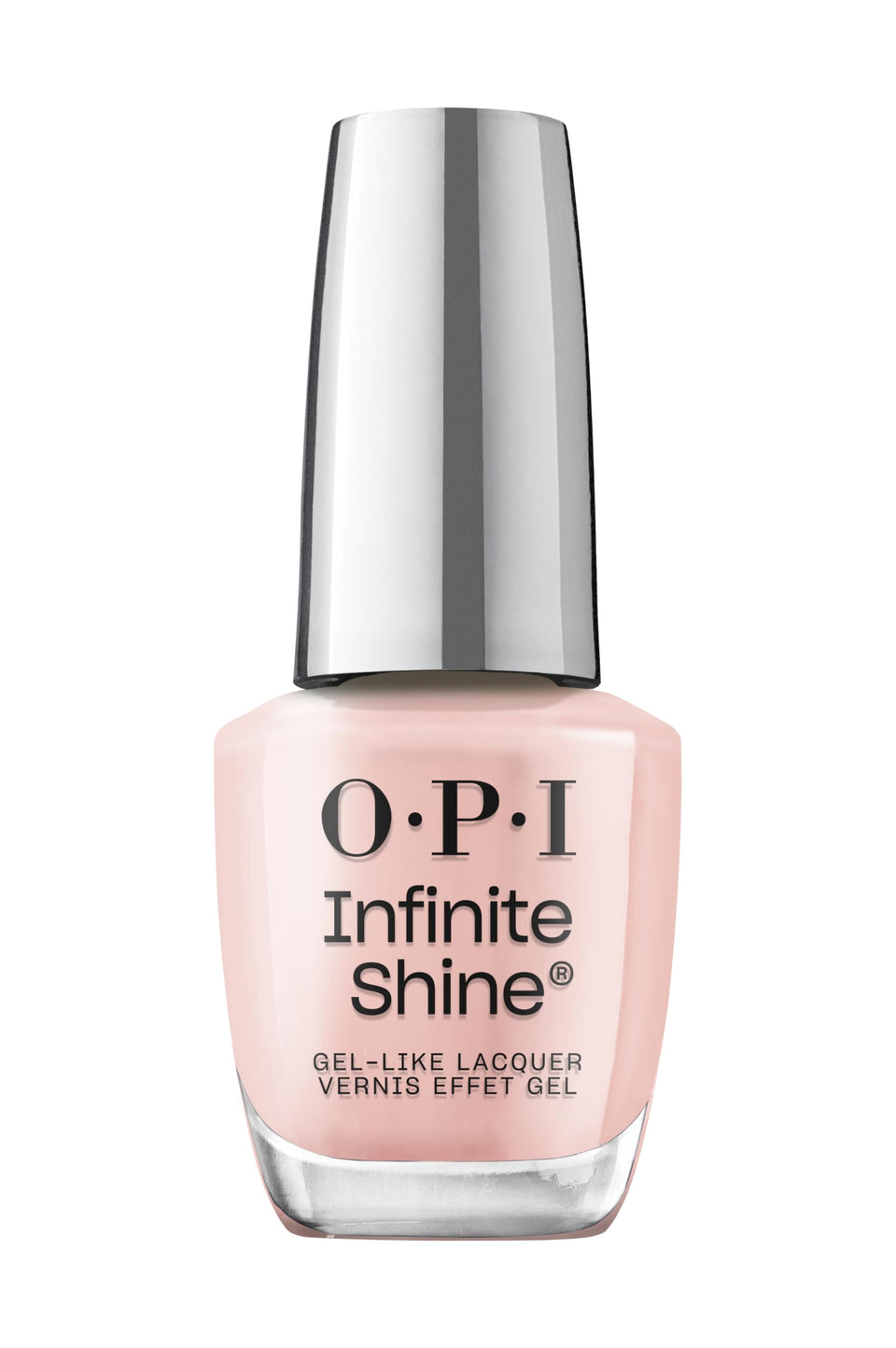 OPI bottle front packaging showing Bubble Bath shade and glossy finish benefit