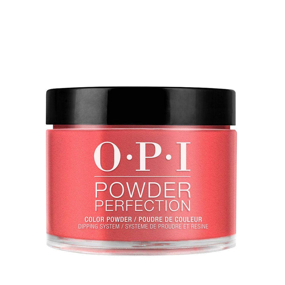 OPI bottle front view showing Cajun Shrimp color and branding benefit: clear shade identification