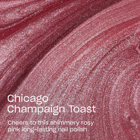 OPI painted nails swatch of Chicago Champaign Toast showing opaque rosy shimmer