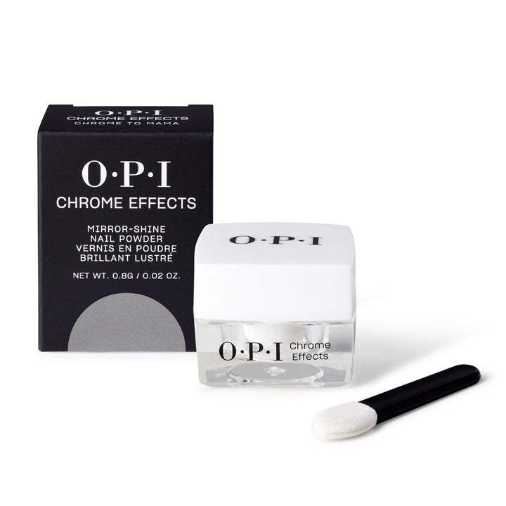 OPI Chrome to Mama front packaging showing product and brand shine benefit