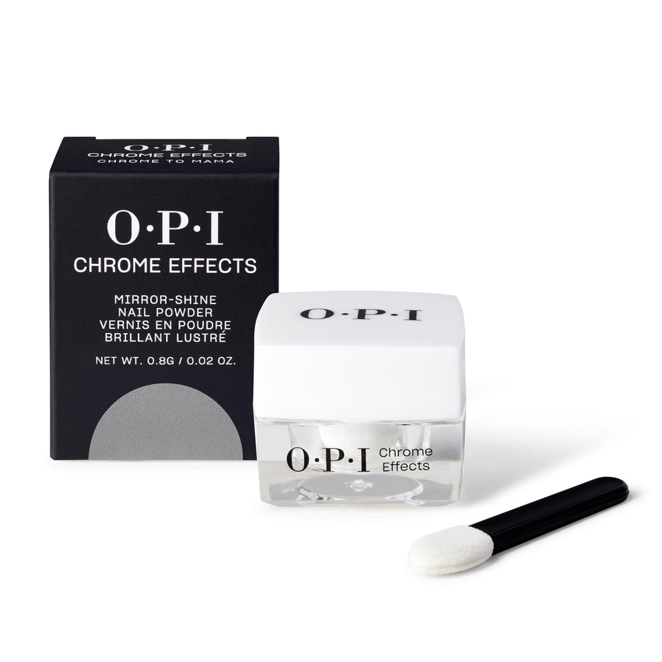 OPI Chrome to Mama front packaging showing product and brand shine benefit