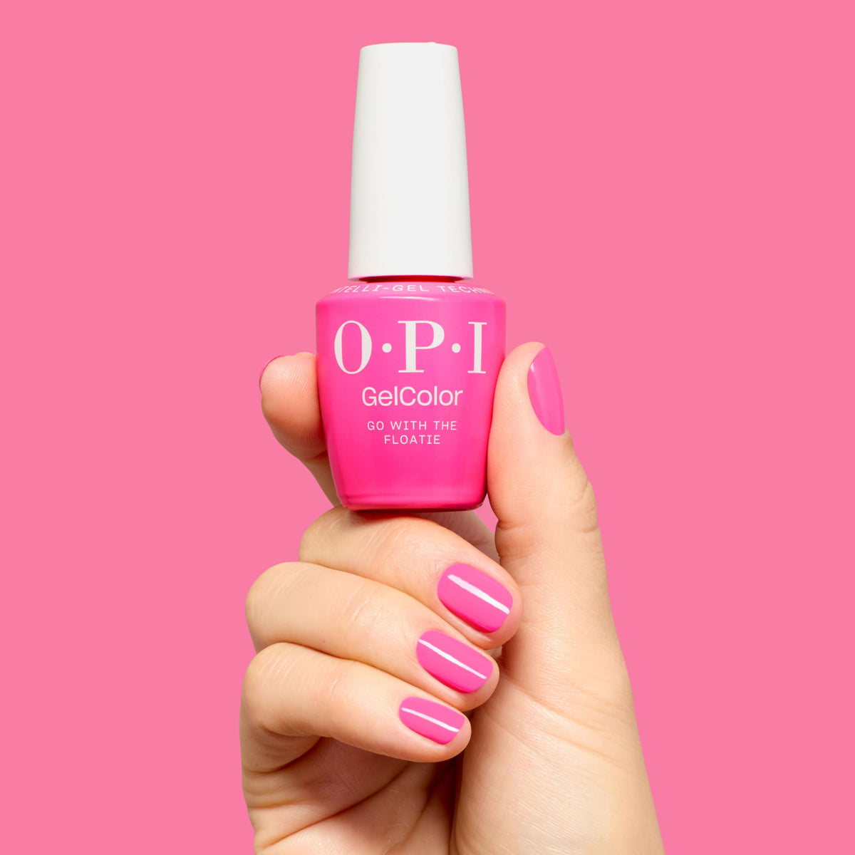OPI cured nail close-up showing high-gloss finish and chip resistance