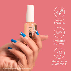 OPI oil texture pouring from bottle highlighting lightweight, quick-absorbing finish