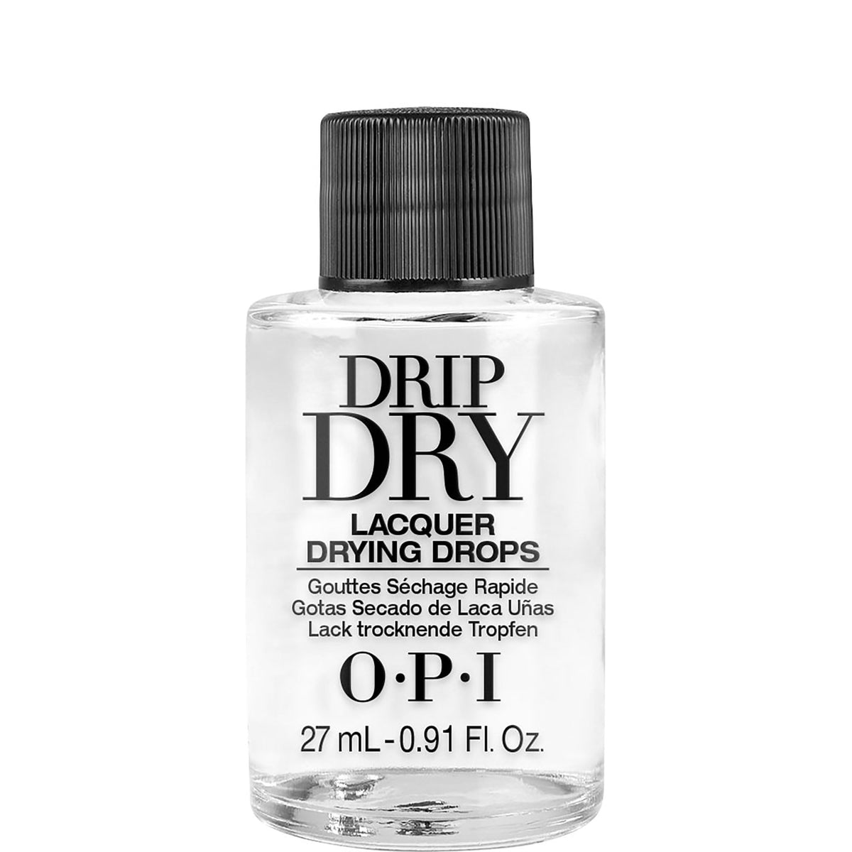 OPI front bottle shot showing compact fast-dry finishing drop benefit