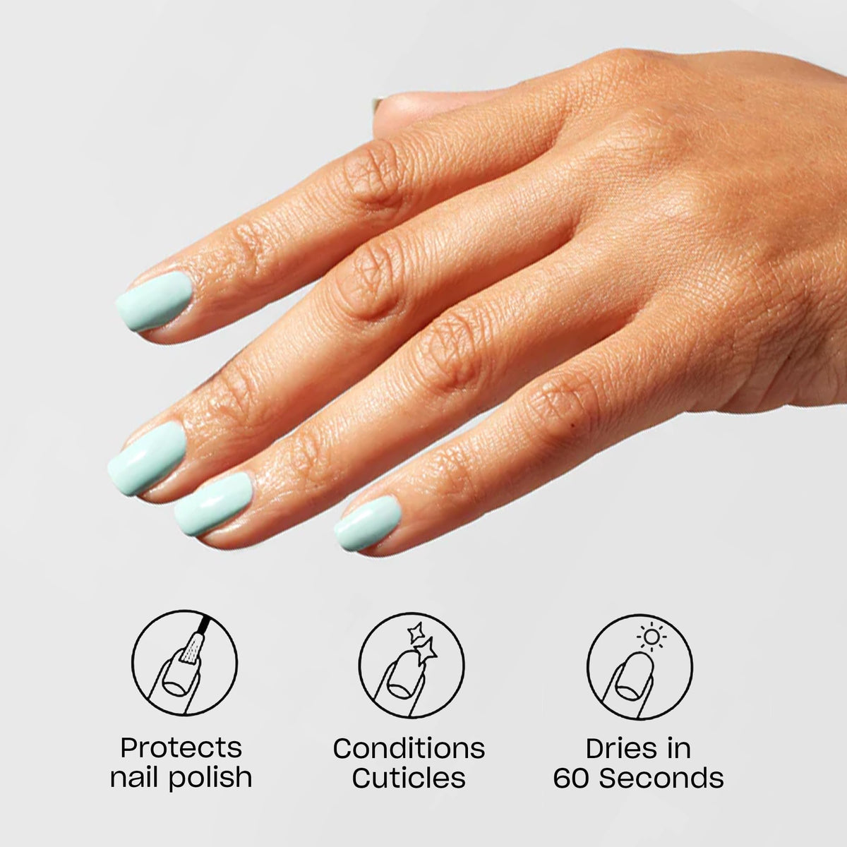 OPI drops being applied to painted nails showing quicker drying benefit