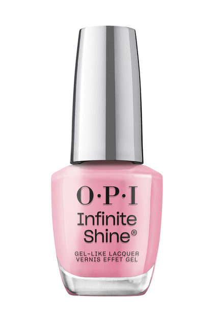OPI Flamingo Your Own Way front bottle showing bright pink crème and glossy finish benefit