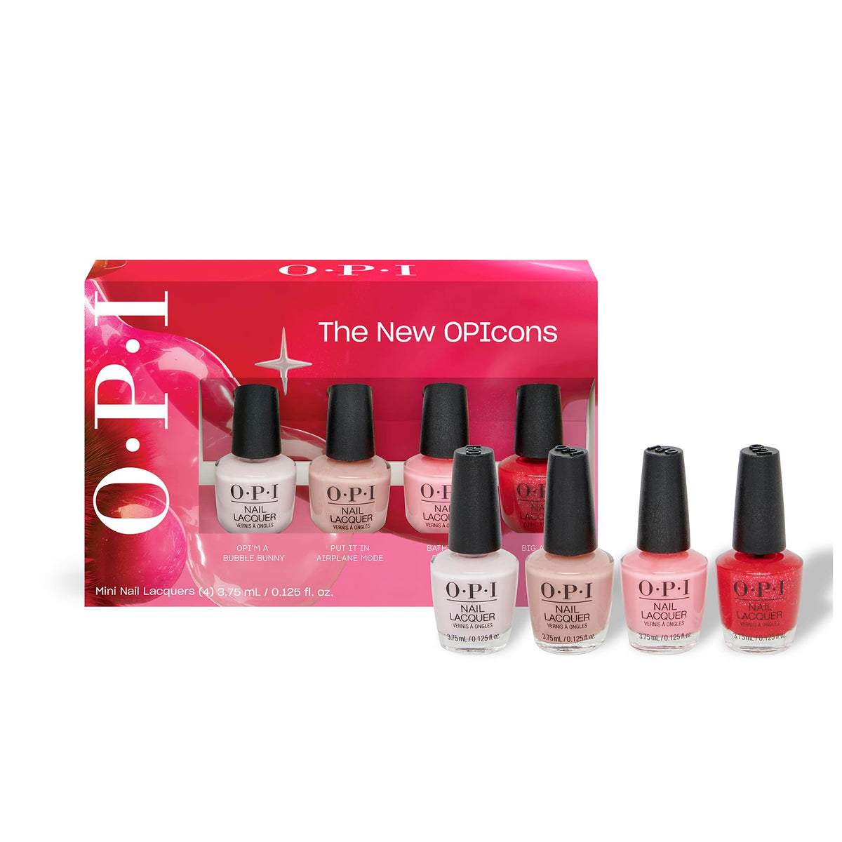 OPI front packaging of 4pc mini pack showing all four shades and branding