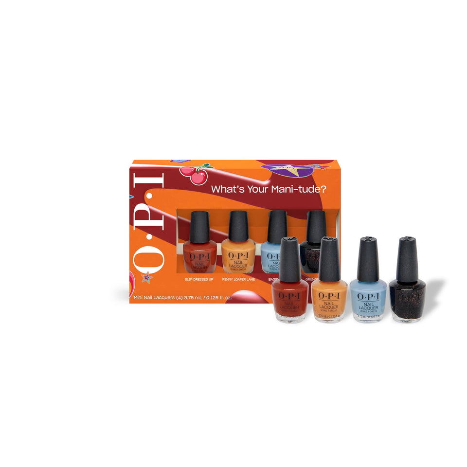 OPI front packaging of the 4PC mini pack showing colors and branding, perfect gift presentation