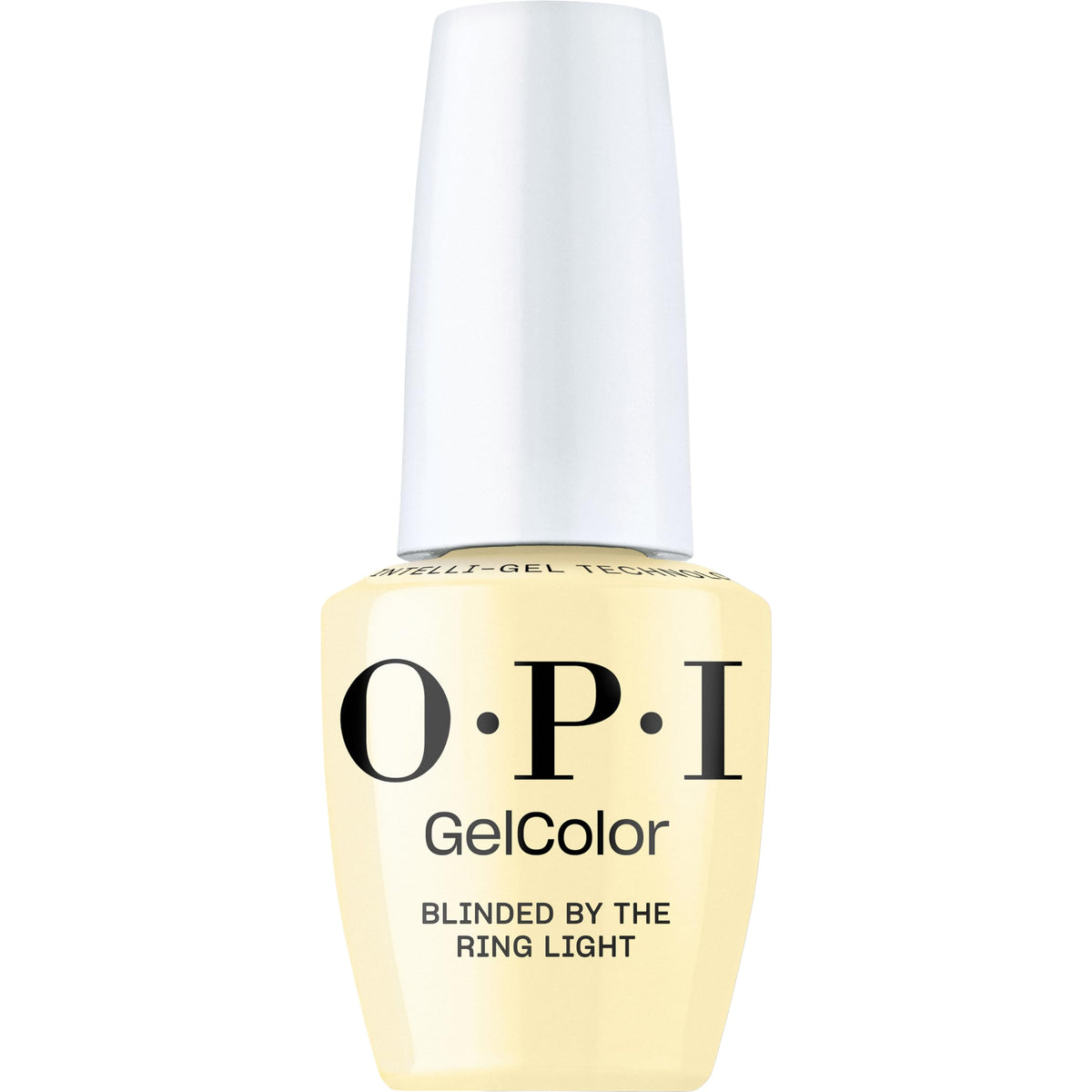 OPI bottle front packaging showing pastel yellow polish and brand