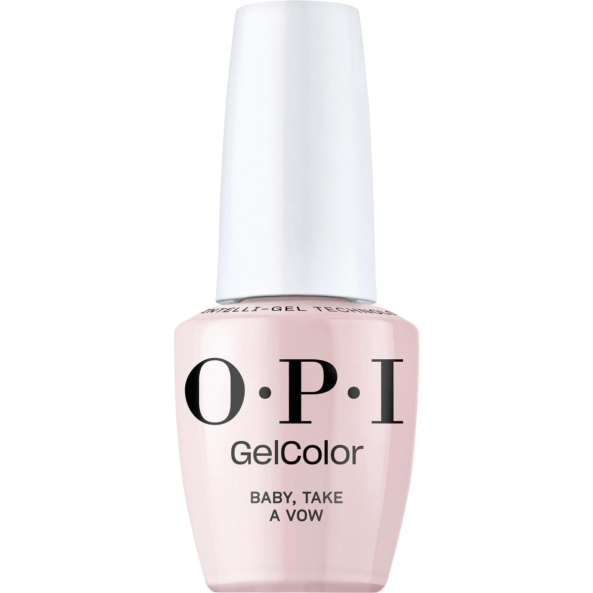 OPI GelColor bottle front view showing glossy neutral pink and brand