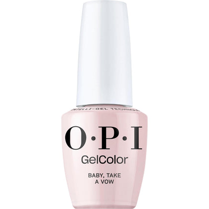 OPI GelColor bottle front view showing glossy neutral pink and brand