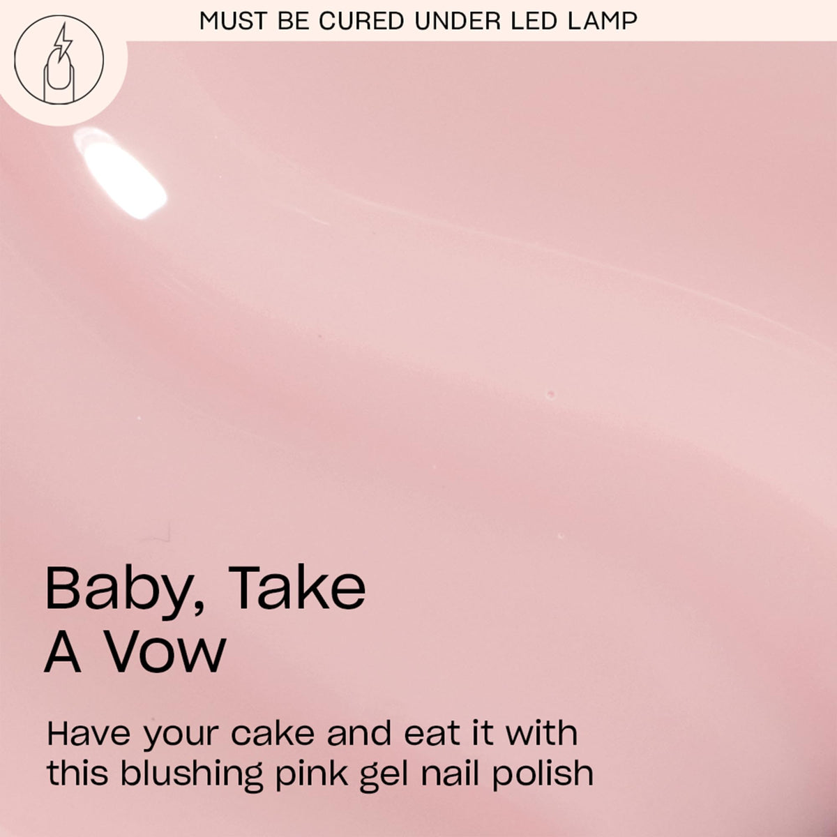 OPI GelColor brush stroke of Baby, Take a Vow showing smooth coverage benefit