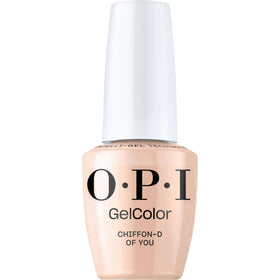 OPI bottle front showing Chiffon-d of You and glossy finish benefit