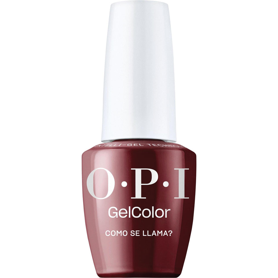 OPI front bottle showing Como se Llama? shade and compact size benefit