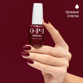 OPI close-up texture of Como se Llama? showing cream finish benefit