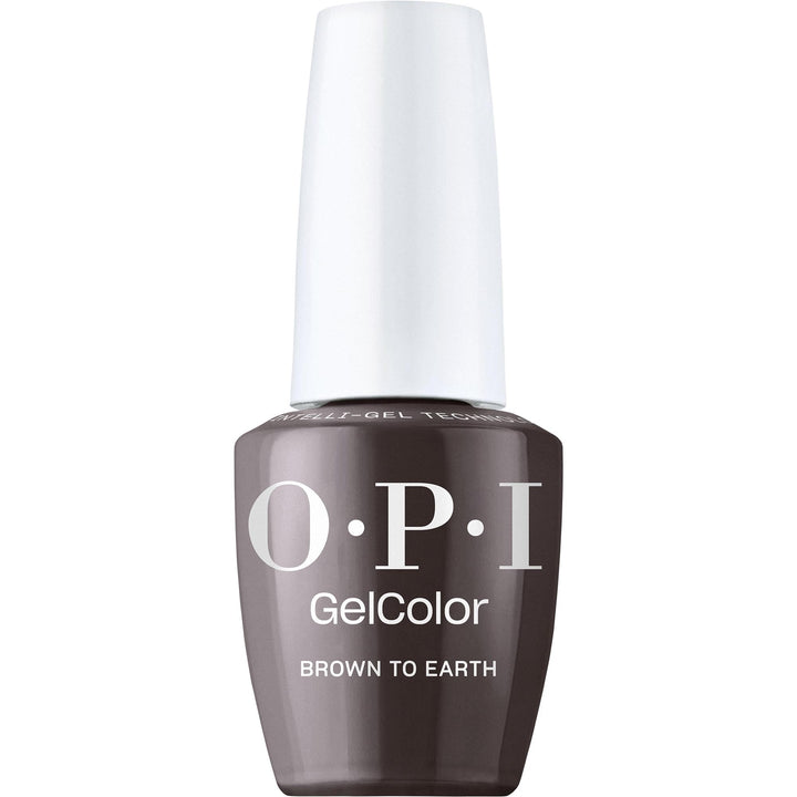 OPI bottle front view showing rich dark brown color and glossy benefit