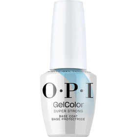 OPI bottle front view showing label and sleek packaging benefit: clear product ID
