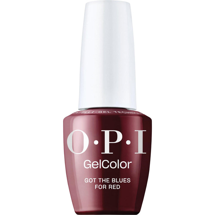 OPI bottle front packaging showing rich blue-red shade and salon finish