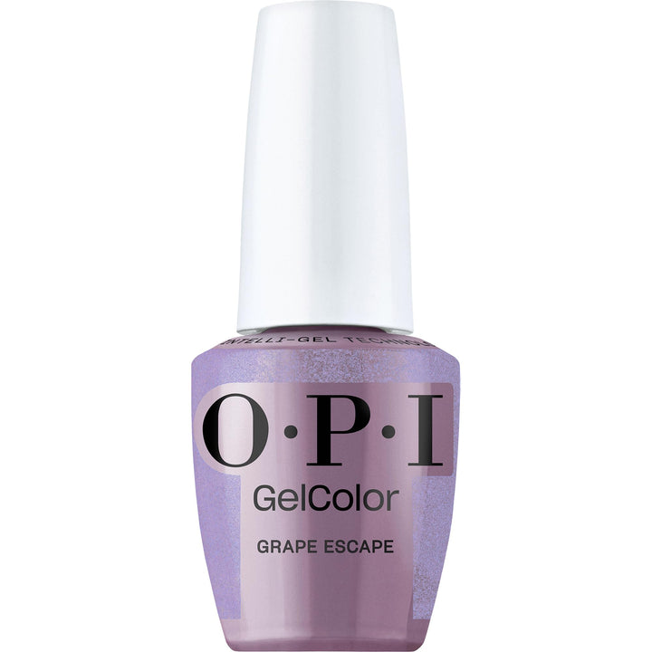 OPI bottle front label showing grape escape shade and glossy finish