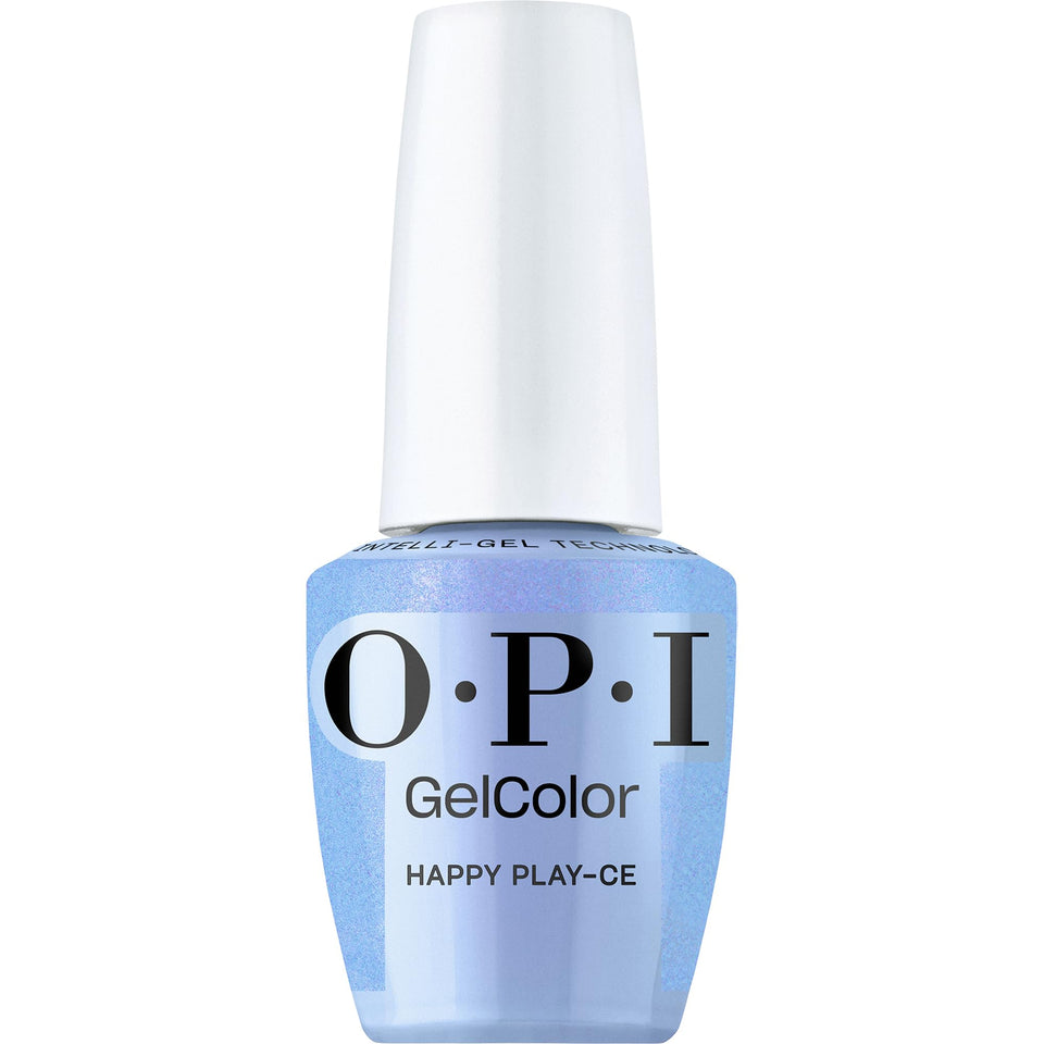 OPI bottle front view showing Happy Play-ce and salon-quality shine