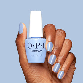 OPI painted nails wearing Happy Play-ce in lifestyle setting for elegant look