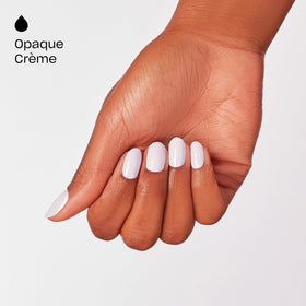 close-up texture of OPI gel polish highlighting self-leveling glossy surface