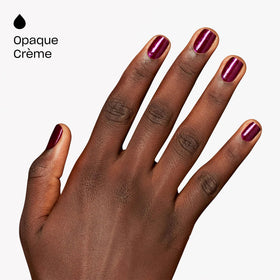 OPI product label close-up showing formula details and trust benefit