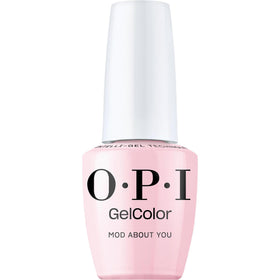 OPI bottle front packaging showing pastel pink shade and branding benefits