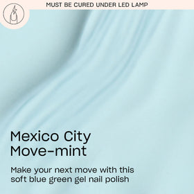 OPI Intelli-Brush close-up applying Move-mint for precise, even coverage benefit