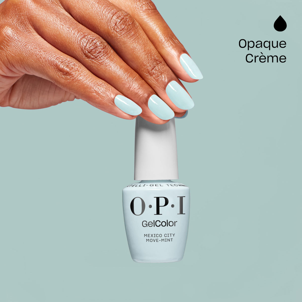 OPI nail tech applying Move-mint in salon demonstrating professional finish benefit