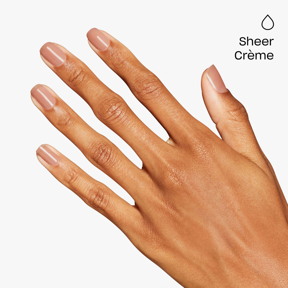 OPI nails styled in cafe setting showing versatile neutral shade for outfits