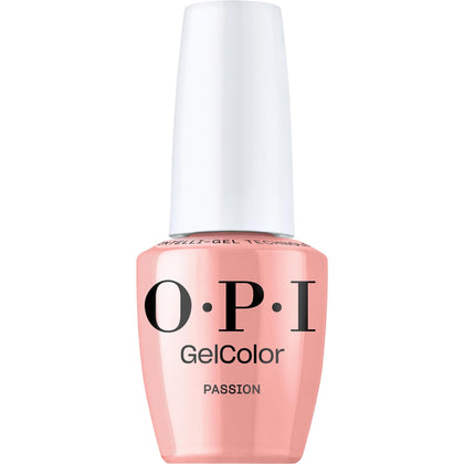 OPI GelColor Passion front packaging showing brand and shade, showcasing professional polish.