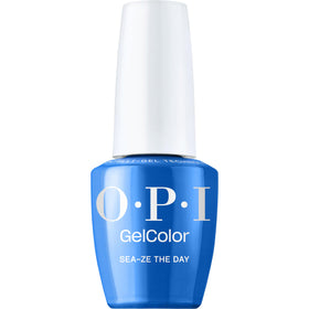 OPI front bottle showing vivid ocean blue and salon finish benefit