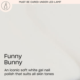 OPI GelColor Funny Bunny swatch wheel displaying soft white translucency benefit
