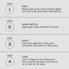 OPI GELement base coat curing inside an LED lamp showing fast, even cure for durable finish