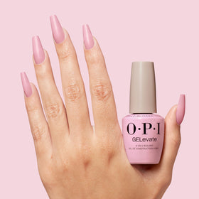 OPI GELevate overlay on natural nail displaying strengthened, even finish benefit